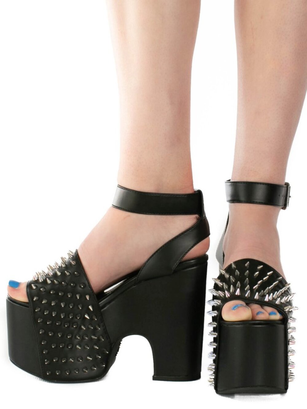 Charla Tedrick - Spiked Black Platforms - Picture 5 of 8